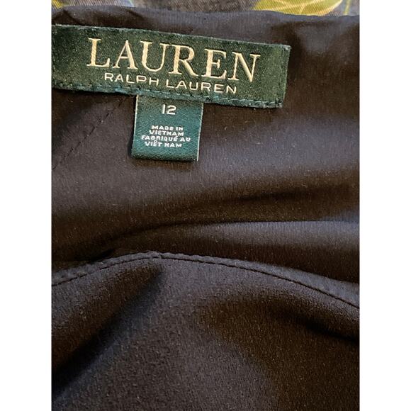Lauren Ralph Lauren Women's One-Shoulder Jersey Crepe Shift Dress Black Size 12 - Picture 7 of 7